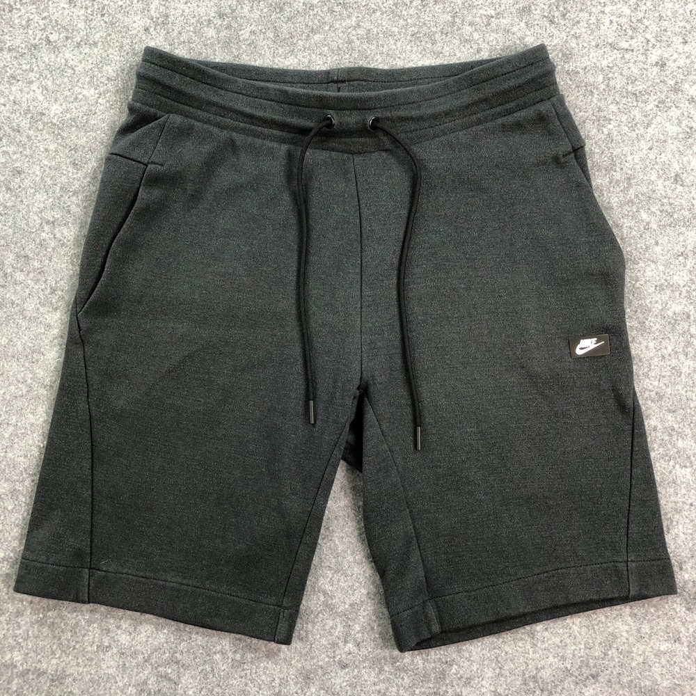 Nike Mens Sweat Shorts Medium Charcoal Gray Stretch Athletic Fit Drawstring Gym